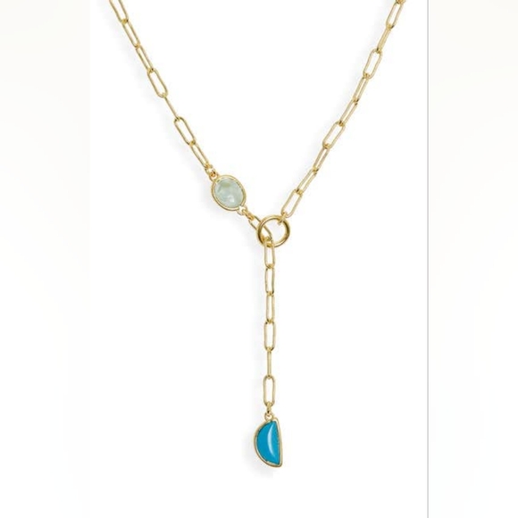 Madewell Stone Collection Green Apophyllite & Reconstituted Turquoise Necklace - Picture 2 of 4